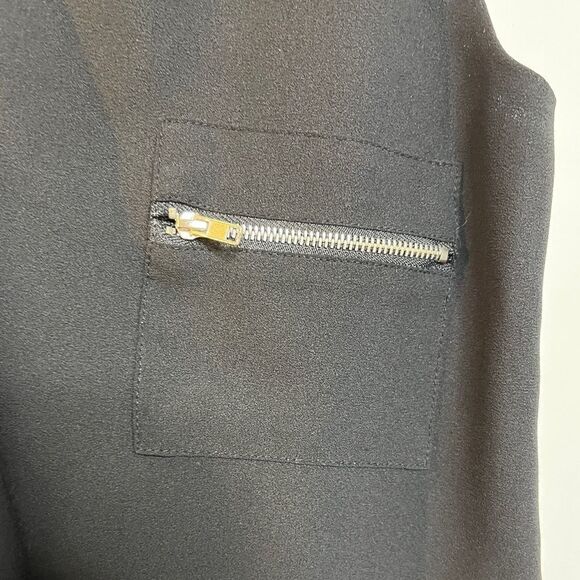 Paper Crane Zip Up Sides Blouse Tank Black Size Small - Picture 4 of 5